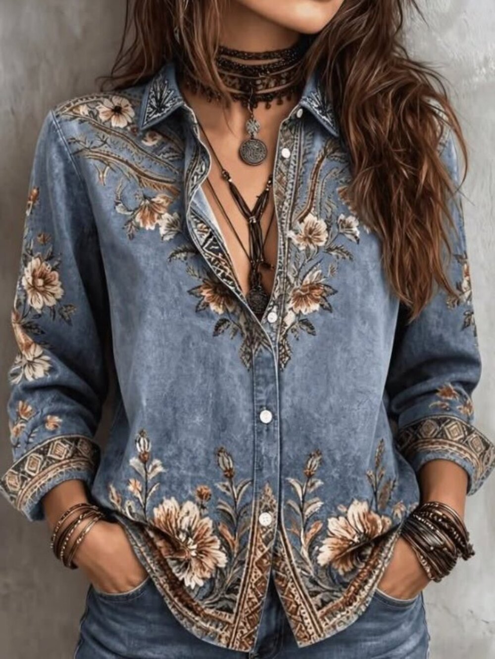 Shein Print Blouse XXL NWT